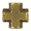 1/4" Female NPTF Forged Cross Solid Brass Multi Directional Pipe Fitting 102C