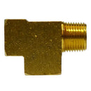 1/4" Female NPTF x Male NPTF x Female NPTF Barstock Street Tee Brass Fitting