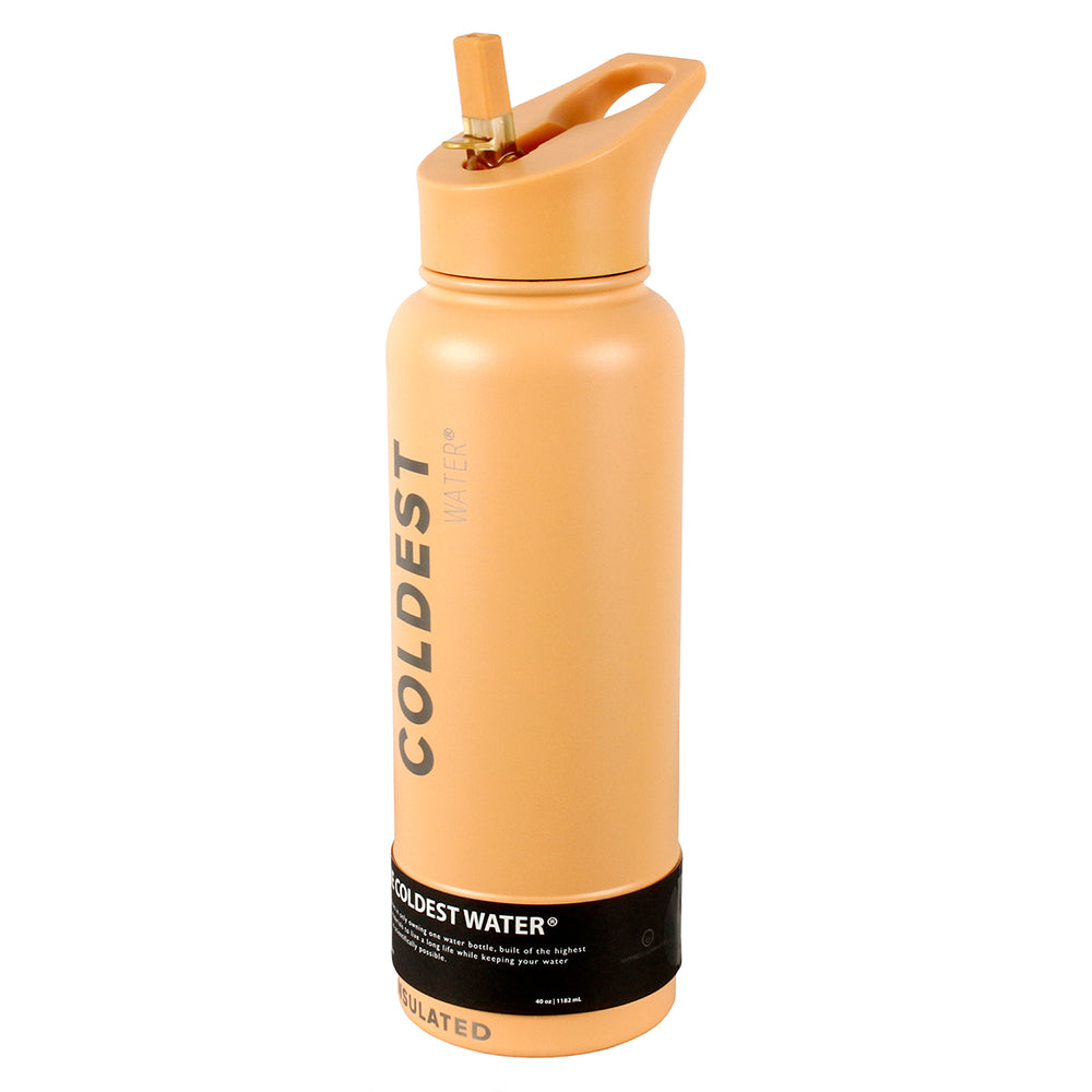 The Coldest Sports Water Bottle 40 oz Straw Lid Stainless Steel