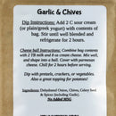 SnS Dips Garlic & Chive Dip Mix 0.77 Gluten Free USA Made Small Batch SNS-GCV