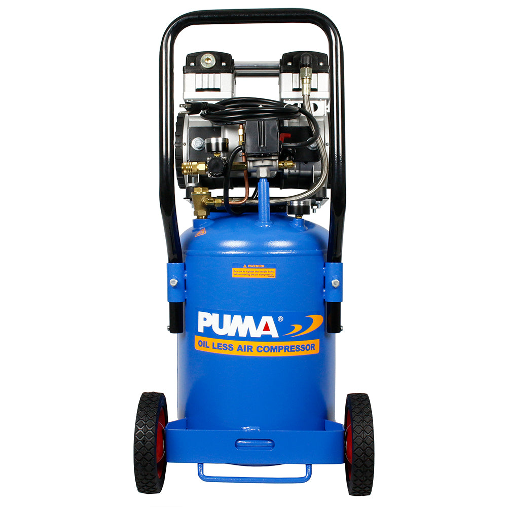 Puma 1.5 HP 8 Gallon 115V Oil Free Ultra Quiet Wheeled Portable Air Co –  Robidoux Inc