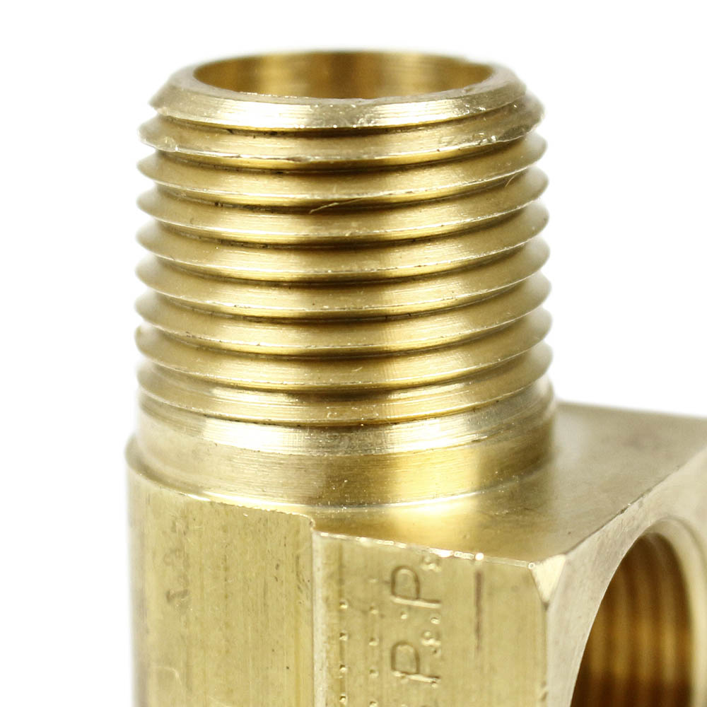 3/8 x 3/8 Compression x Male NPT 90 Degree Elbow Forged Brass Fitting  69EEE 