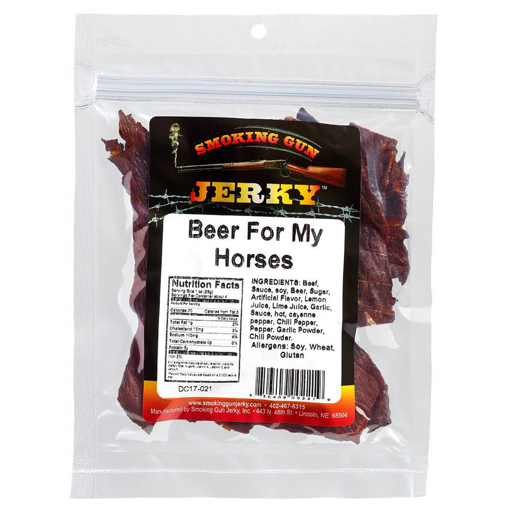 Smoking Gun Jerky Beer for My Horses Beef Jerky 2.75 Oz Bag 85640900