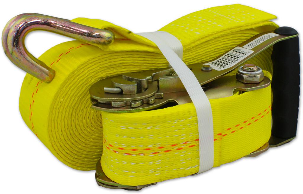 2 x 27' Ratchet Tie-Down Straps w/ Wire Hook 10000 Lbs Capacity