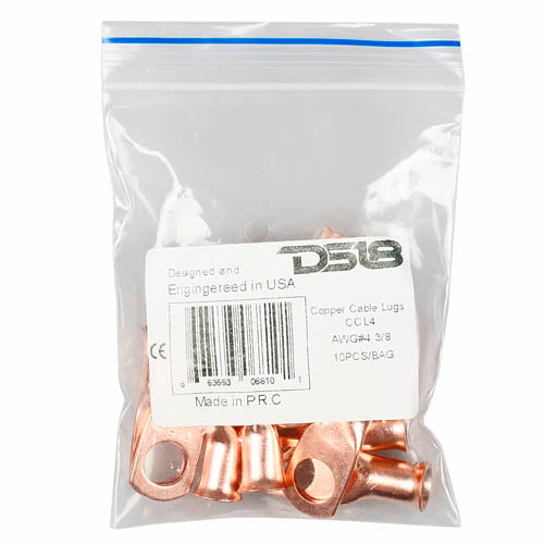 4 Gauge (AWG) Pure Copper Cable Lug Connector Ring Terminals