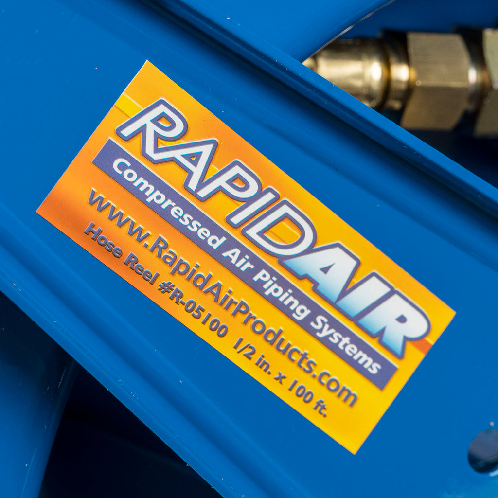 Rapidair 1/2 x 100' Dual Arm Steel Hose Reel 1/2 Inlet and