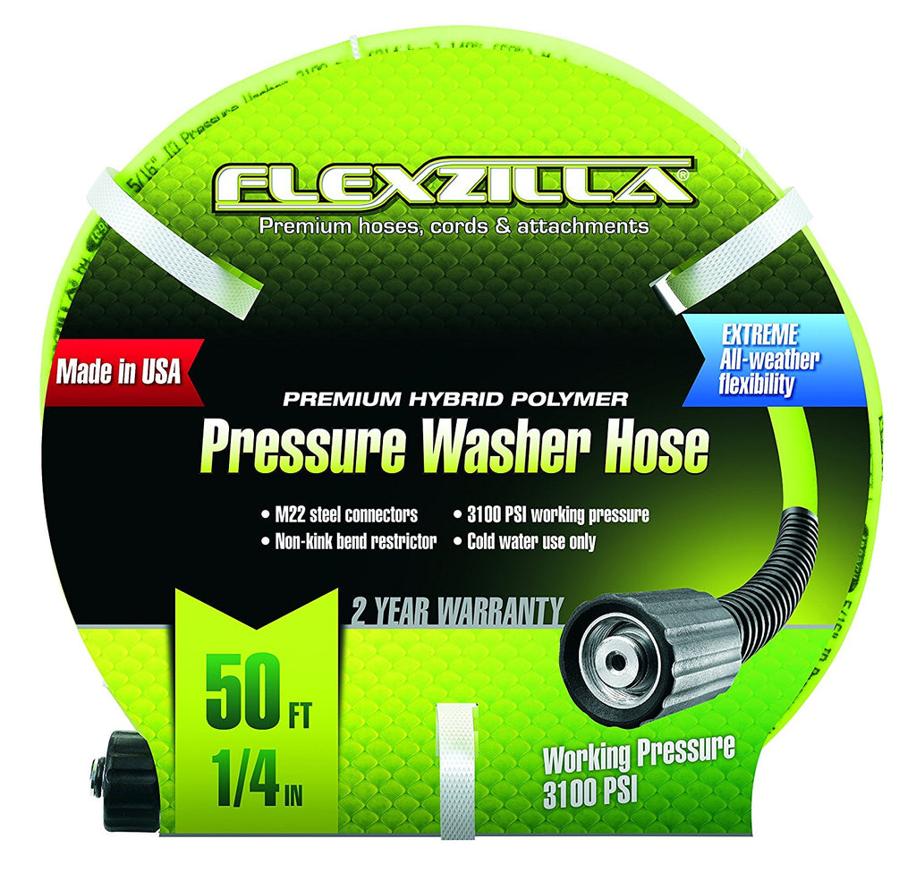 Flexzilla Pressure Washer Hose 1/4in x 25' M22 Fittings