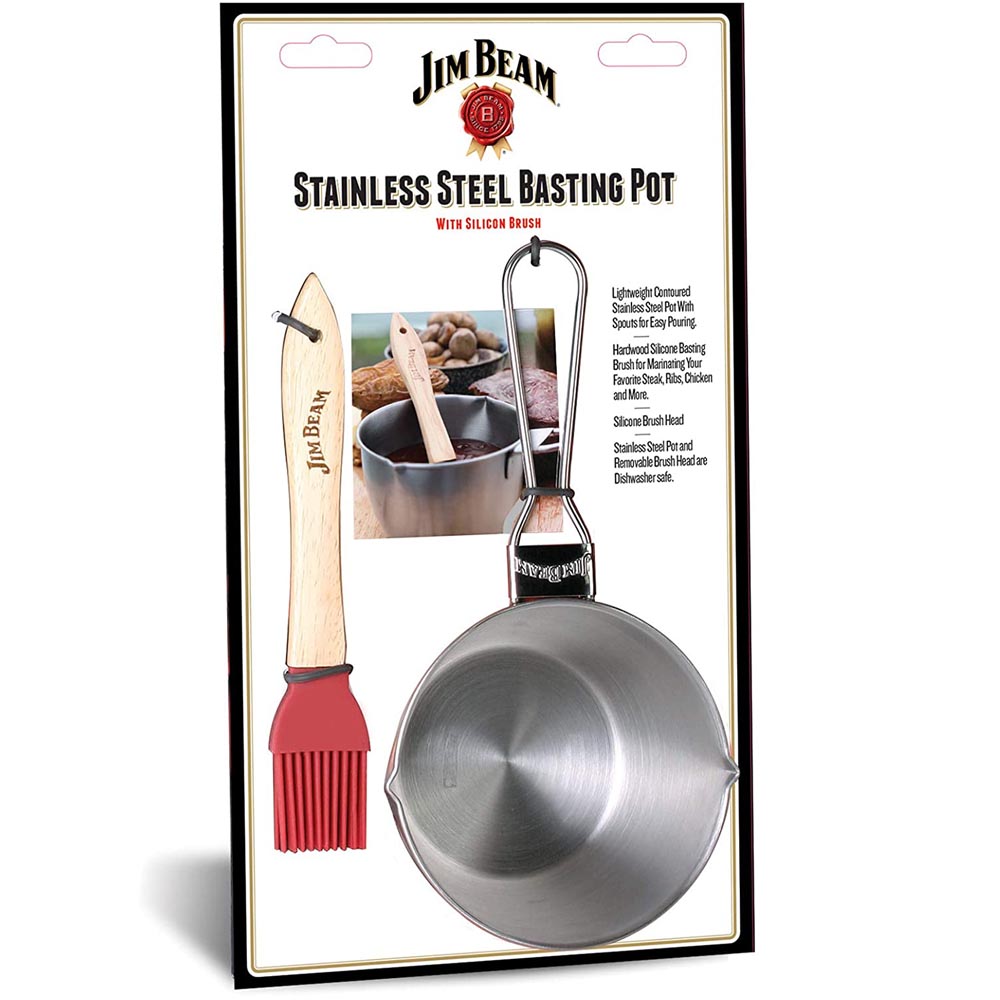 Jim Beam Barbecue Large Wood Handle Removable Grill Cleaning Brush