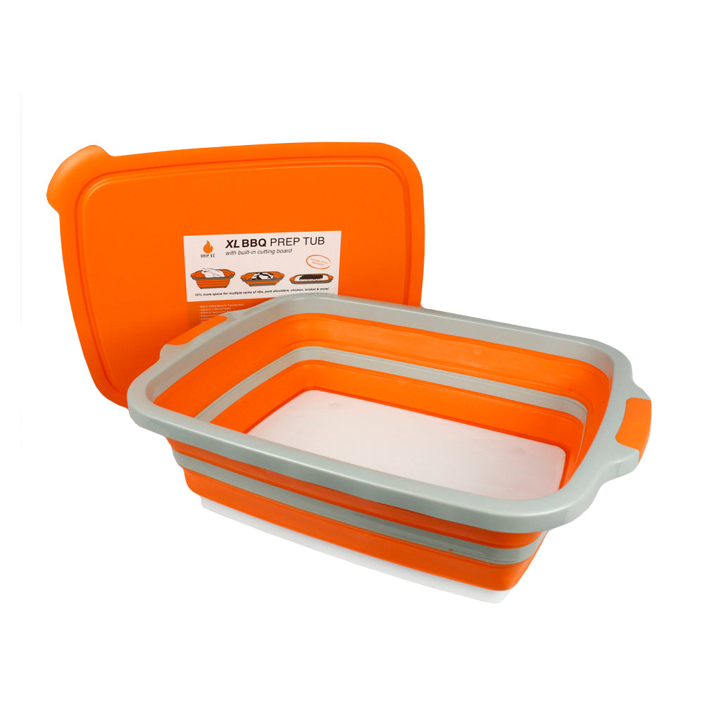 DRIPEZ BBQ Prep Tub with Lid and Built-in Cutting Board Foldable Design  TUBLD-12 