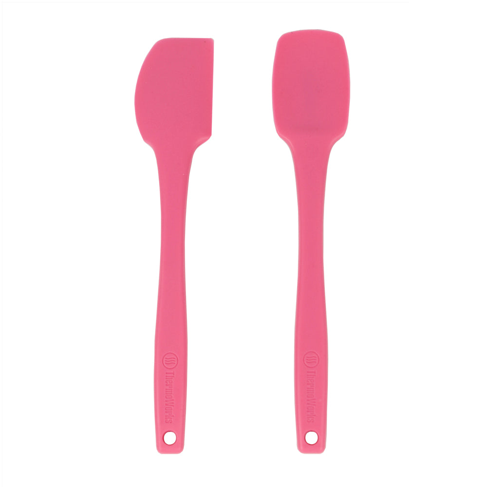 ThermoWorks High-Temp Silicone Spatula/Spoonula Set BPA-Free Dishwashable Pink