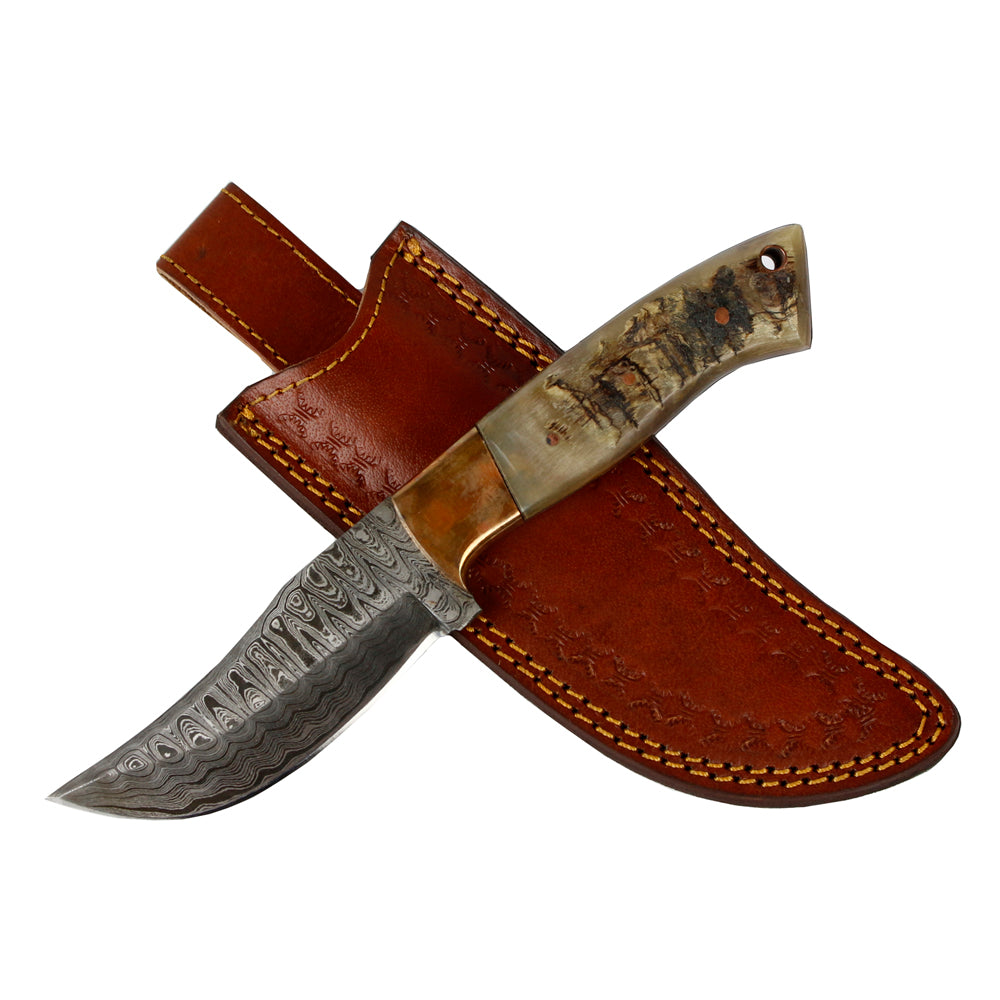 BnB Knives Utility Hunter 4 inch Fixed Blade Knife - Brown