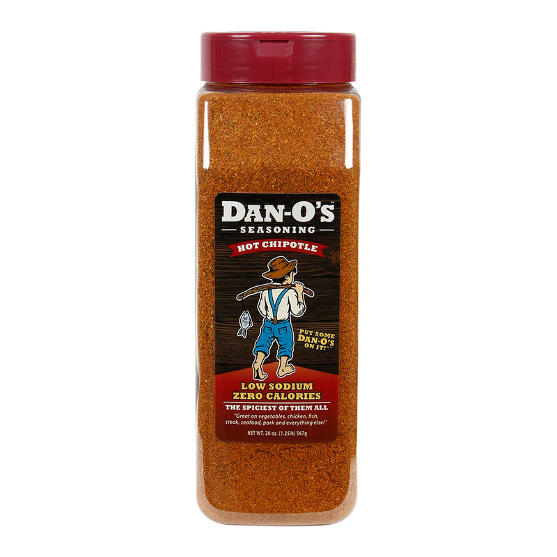 Dan-O's Hot Chipotle Low Sodium Zero Calorie Seasoning Gluten-Free No MSG 20 Oz