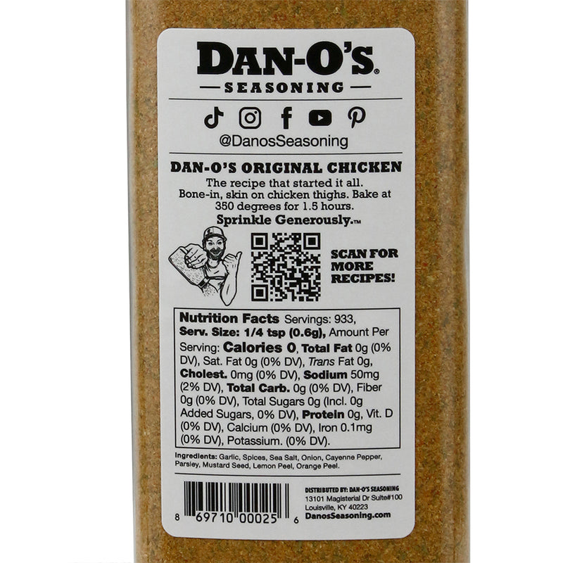 Dan-O's Spicy Original All-Purpose Low Sodium Seasoning Gluten-Free No MSG 20 Oz