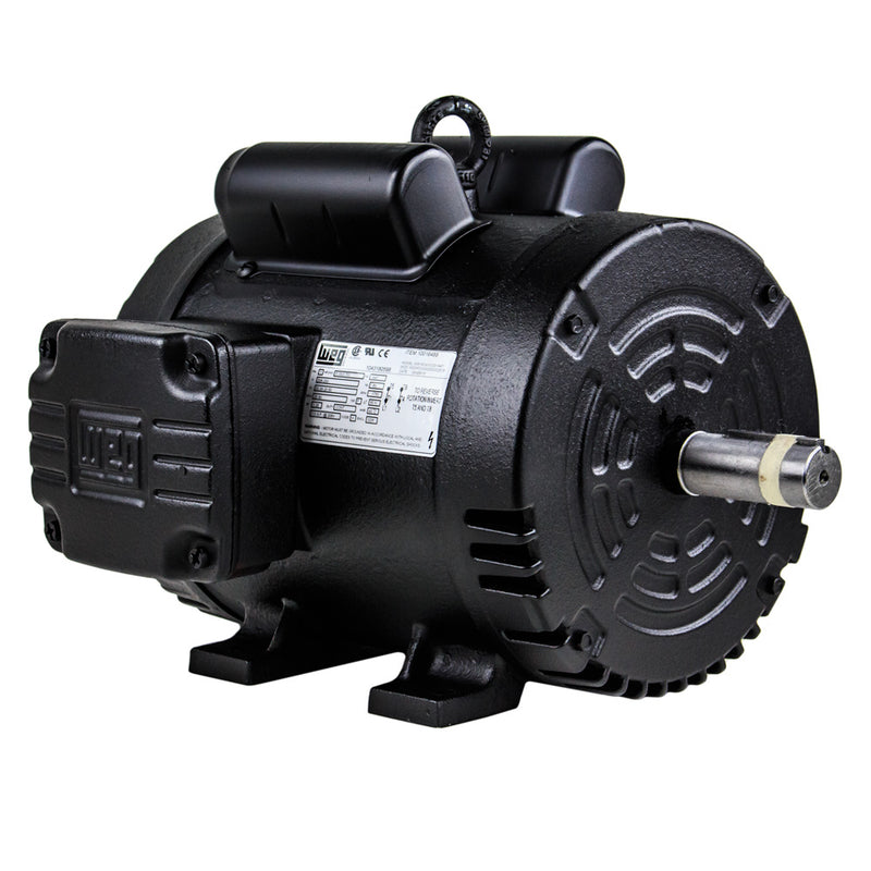 5 HP Air Compressor Duty Electric Motor 184T Frame 1750 RPM Single Phase WEG 00518OS1CCD184T