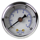 1/8" NPT Air Pressure Gauge 0-100 PSI Back Mount 1.5" Face Black Steel Case