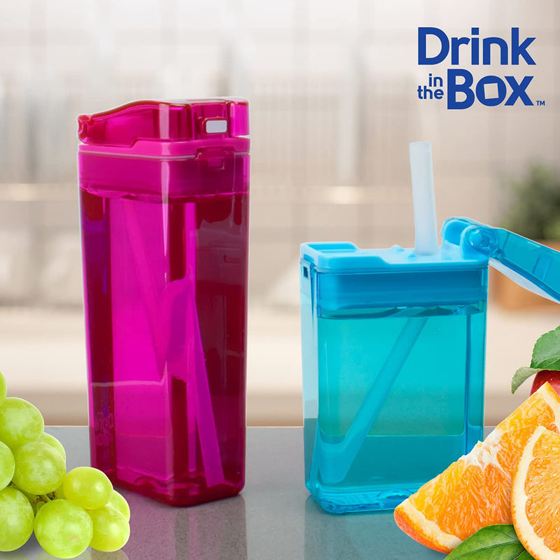 Kitchen Innovations Refillable Drink In The Box Anti-Leak BPA Free Purple 8 Oz