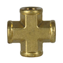 1/8" FNPT Brass Forged Equal Cross Pipe Thread Fitting 4 Way 102A