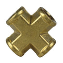 1/8" FNPT Brass Forged Equal Cross Pipe Thread Fitting 4 Way 102A