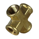 1/8" FNPT Brass Forged Equal Cross Pipe Thread Fitting 4 Way 102A