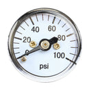 1/8" MNPT Mini / Micro Air Pressure Gauge 0-100 PSI 1" Face CBM Center Back Mount