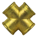 1/2" FNPT Brass Forged Equal Cross Pipe Thread Fitting 4 Way 102F
