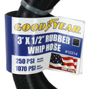 Goodyear 3' x 1/2" Rubber Air Hose Whip 250 PSI 1/2" NPT 10314