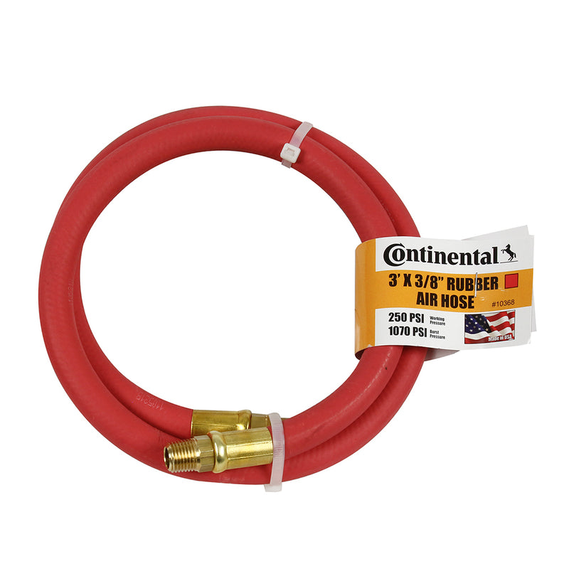 Continental Rubber Air Hose 3 Feet x 3/8 Inch 250 PSI Oil-Resistant Re –  Robidoux Inc