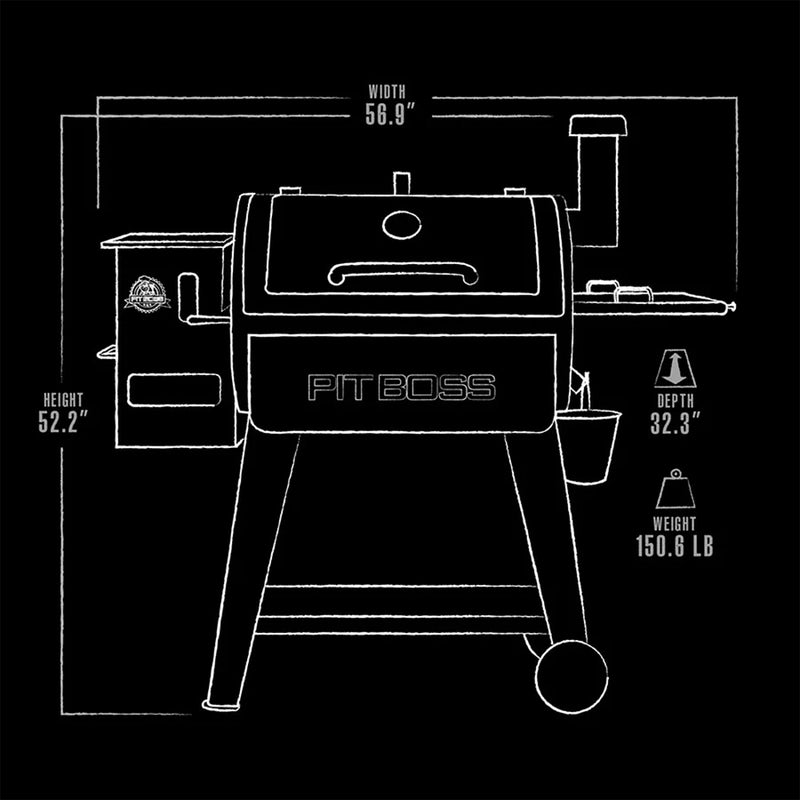 Pit Boss Wood Pellet Grill Smoker PB820D3 Electric Hopper W/ Meat Probe Mahogany