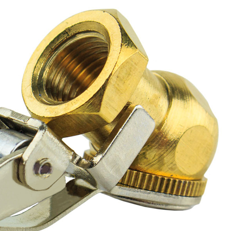 Locking Brass Air Tire Chuck Inflator Compressor Tool 1/4" NPT Hose Fitting