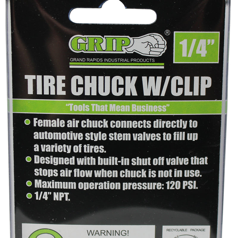 Locking Brass Air Tire Chuck Inflator Compressor Tool 1/4" NPT Hose Fitting