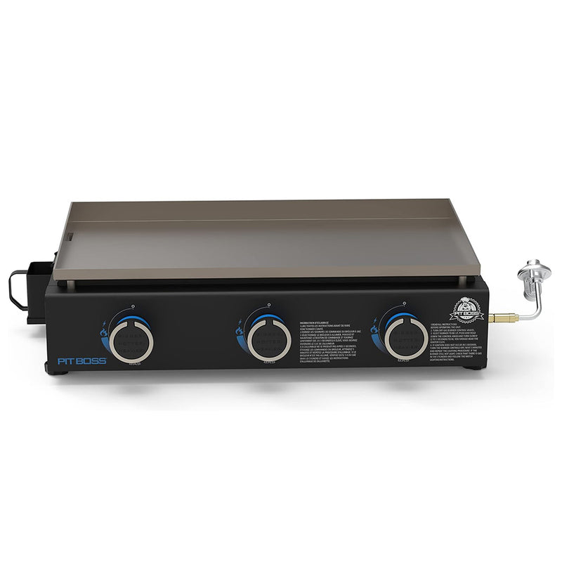 Pit Boss 3 Burner Tabletop Portable Gas Griddle Black with Fitted Cover 10961