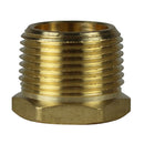 3/4" MNPT x 1/4" FNPT Hex Bushing Adapter Pipe Reducer Brass Fitting 110JC