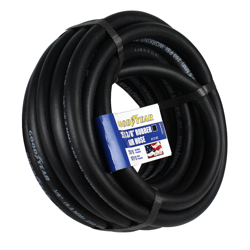 Goodyear 25' x 3/8" Rubber Air Hose 250 PSI Air Compressor Hose USA Made 12187