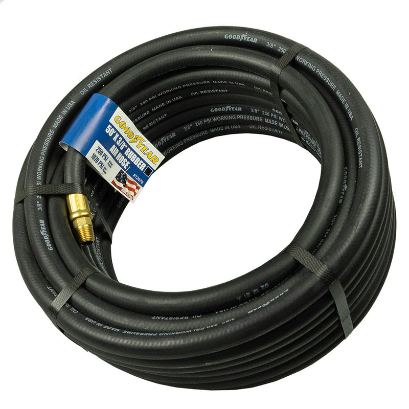 Goodyear 50' x 3/8" Rubber Air Hose 250 PSI Air Compressor Hose USA Made 12676