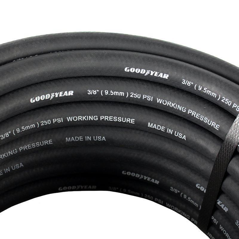 Goodyear 50' x 3/8" Rubber Air Hose 250 PSI Air Compressor Hose USA Made 12676