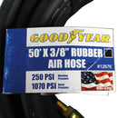 Goodyear 50' x 3/8" Rubber Air Hose 250 PSI Air Compressor Hose USA Made 12676
