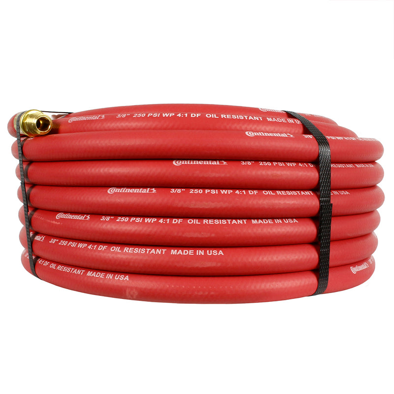 Continental Compressor Air Hose 50ft x 3/8in 250 PSI Oil-Resistant Rubber Red