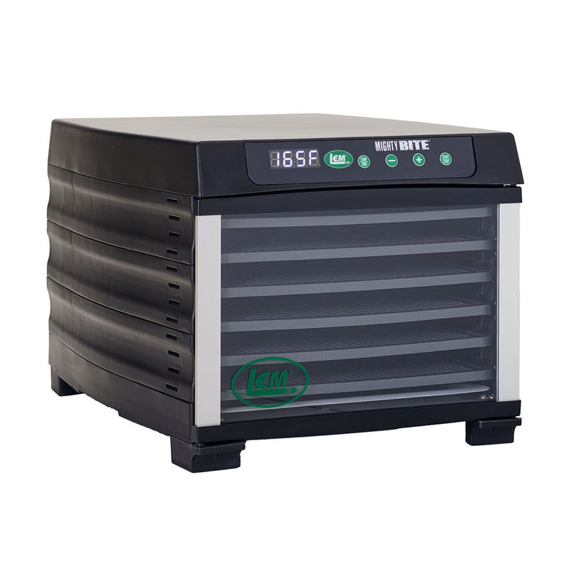 LEM Mighty Bite 6-Tray Dehydrator for Jerky Meat Vegetables Fruits 800W