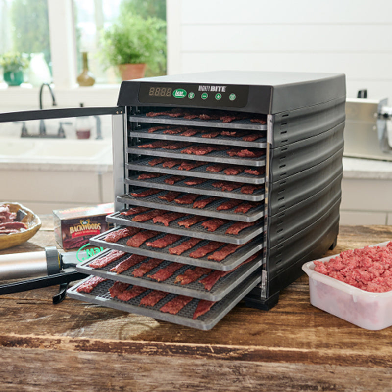 LEM Mighty Bite 10-Tray Dehydrator For Jerky Meat Vegetables Fruit 800W