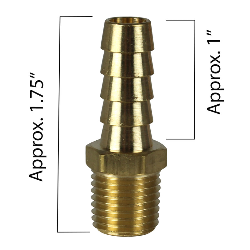 3/8" X 1/4" MNPT Brass Air Hose Barb Fitting For 3/8" Hose 220EE