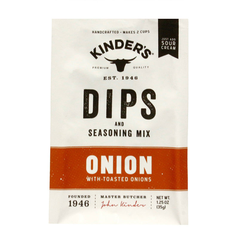 Kinder's Onion Dip and Seasoning Mix Handcrafted with Real Onion 1.25 oz Package