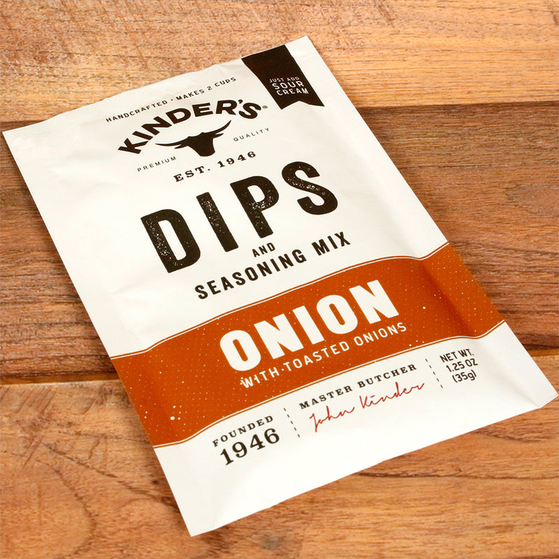 Kinder's Onion Dip and Seasoning Mix Handcrafted with Real Onion 1.25 oz Package