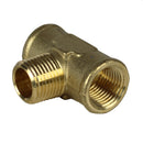 Male Branch Tee 1/2" Male NPT x 1/2" Female NPT Brass Union Tee Pipe Connector