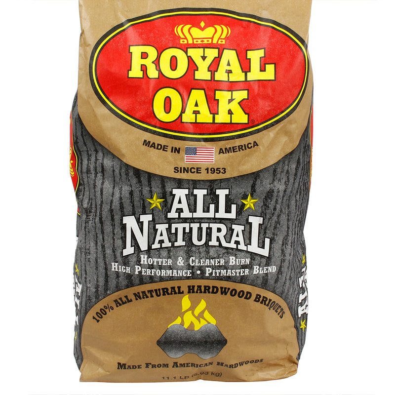 Royal Oak All Natural Briquettes Premium Hardwood Charcoal BBQ Smokers 11.1 lb