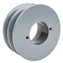 4" Double Groove Pulley fits B Section V-Belt 5L with 1-3/16" Sheave Bushing 2BK40H