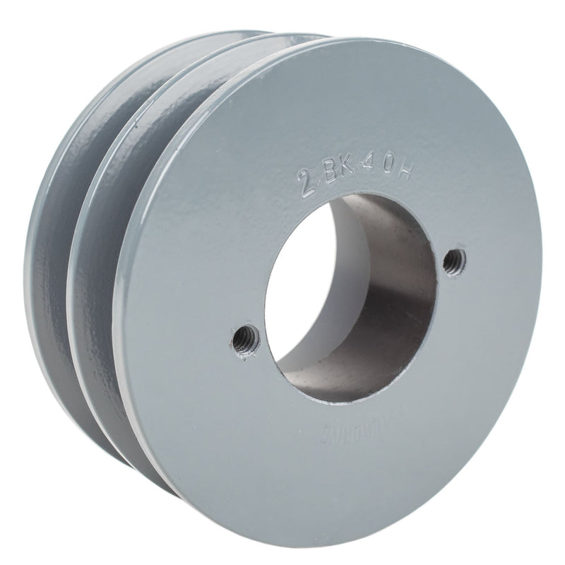 4" Double Groove Pulley fits B Section V-Belt 5L with 1-3/16" Sheave Bushing 2BK40H