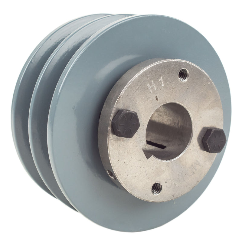 4" Double Groove Pulley fits B Section V-Belt 5L with 1" Sheave Bushing 2BK40H