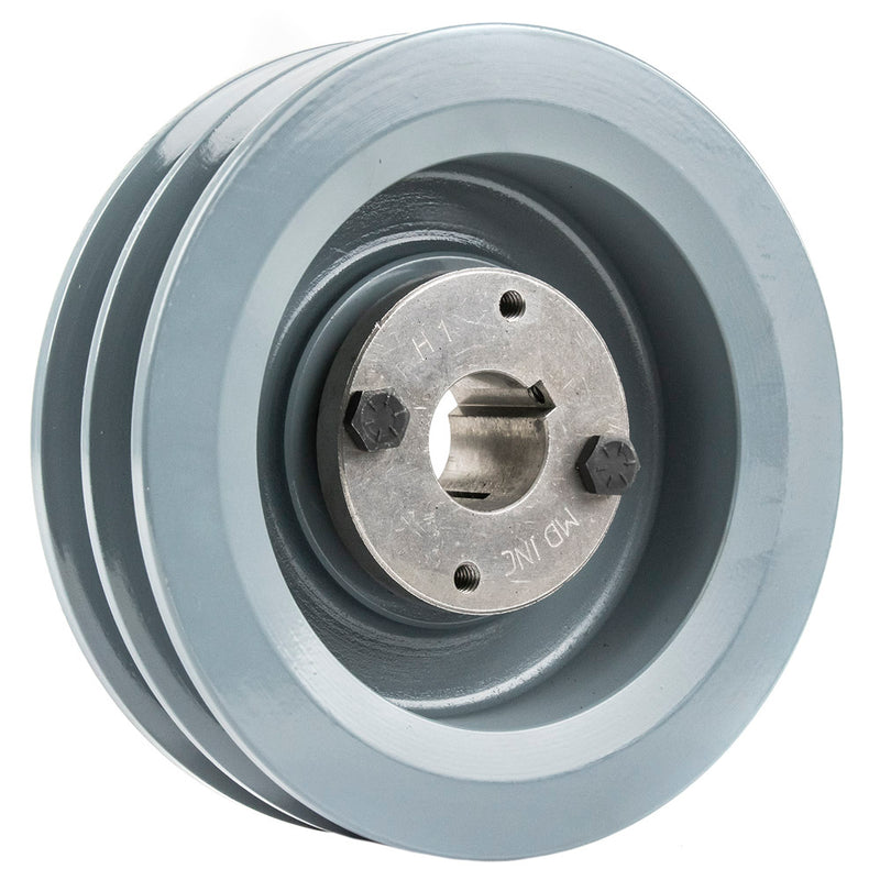 2BK62H Cast Iron 6 " Dual Groove Belt B Section 5L Pulley with 1" Inch Sheave Bushing