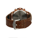 Mad Man Traveler Series Milan 3-Hand Quartz Watch Leather Strap 48mm Rose Gold