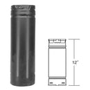 Comfortbilt Duravent 3" x 12" Straight Chimney Pipe Black 3PVP-12B